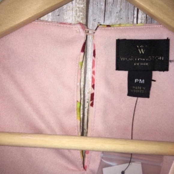 NWT Worthington Rose Floral Overlay Blouse - Picture 5 of 6